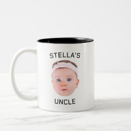 Caneca De Café Em Dois Tons Novo Tio Gift Mug, Foto Personalizada De Rosto De