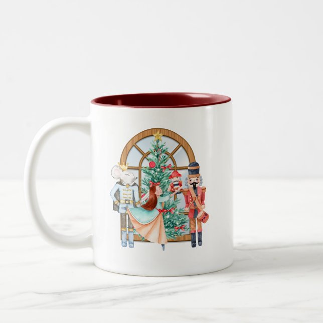 Caneca De Café Em Dois Tons Nozes de Natal Ballerina Mouse King (Esquerda)