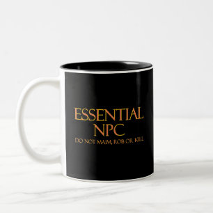 Caneca De Café Em Dois Tons NPC essencial Não mire Rob ou RPG engraçado no Mat