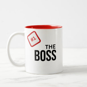 Caneca De Café Em Dois Tons Número 1 Presente Chefe