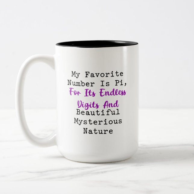 Caneca De Café Em Dois Tons Número Favorito Pi Dígitos Infinitos Misteriosos (Esquerda)