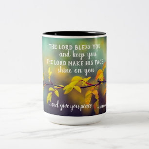Caneca De Café Em Dois Tons Números 6:24-26 O Senhor Abençoa-te e Mantém-te