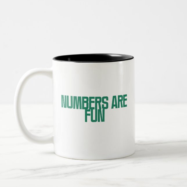 Caneca De Café Em Dois Tons Números São Divertidos | Matemática Divertida e De (Esquerda)