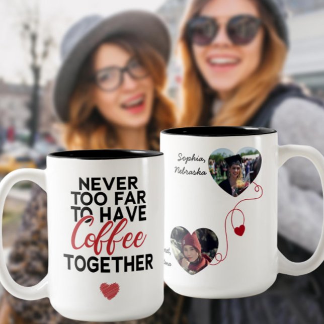 Caneca De Café Em Dois Tons Nunca Demais Para Ter Café Junto Foto Amiga (Criador carregado)