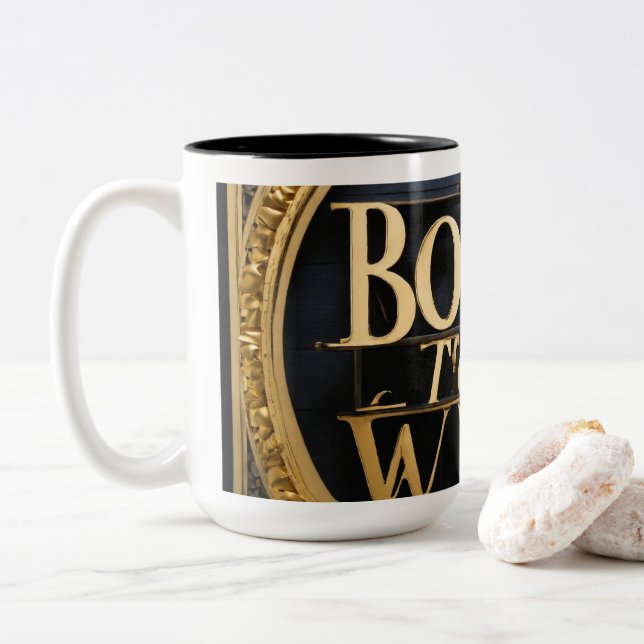 Caneca De Café Em Dois Tons Nunca desista (Com Donut)