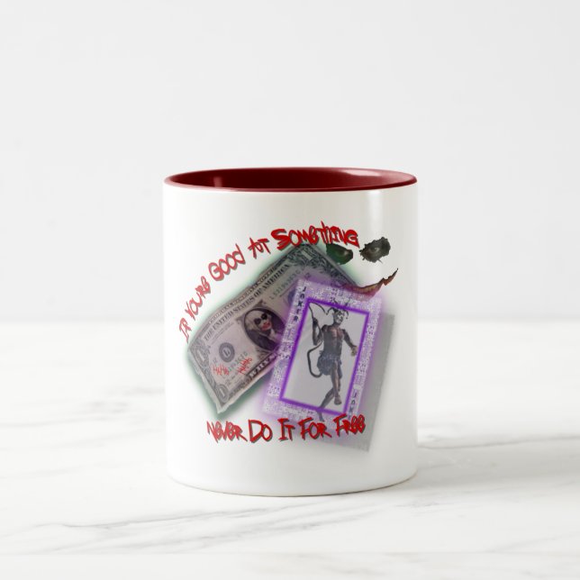 Caneca De Café Em Dois Tons Nunca faça-o para livre! (Centro)