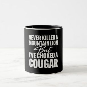 Caneca De Café Em Dois Tons Nunca Matei Um Leão De Montanha Mas Eu Choquei Uma