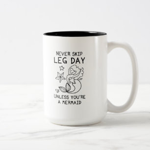 Caneca De Café Em Dois Tons Nunca pule o dia das pernas a não ser que seja uma