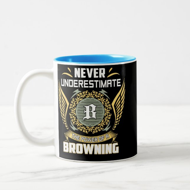 Caneca De Café Em Dois Tons Nunca Subestime O Poder De Um Browning (Esquerda)
