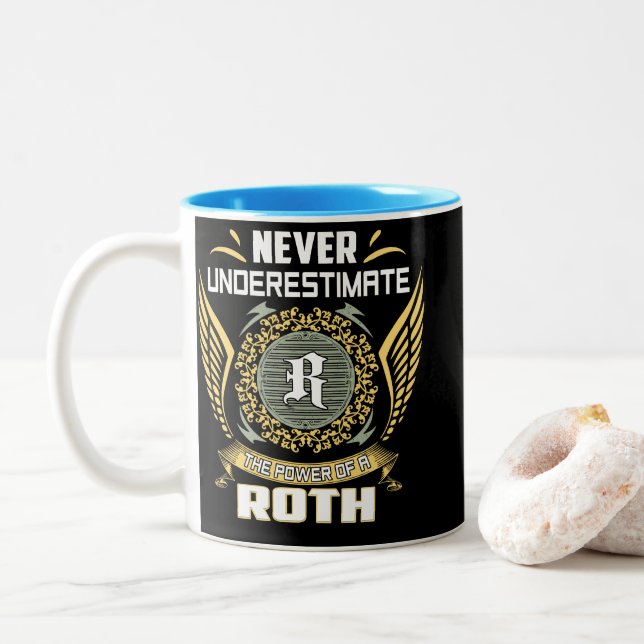 Caneca De Café Em Dois Tons Nunca Subestime O Poder De Um Roth (Com Donut)