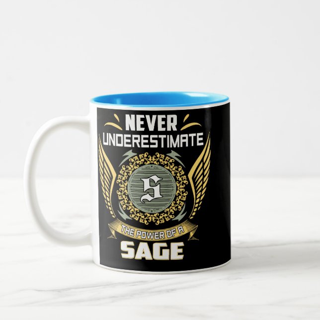 Caneca De Café Em Dois Tons Nunca Subestime O Poder De Um Sábio (Esquerda)