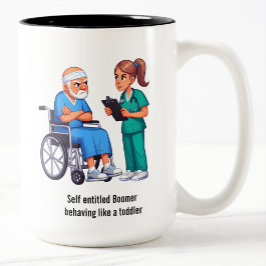 Caneca De Café Em Dois Tons Nurse Dealing With Self Entitled Elderly Patient 