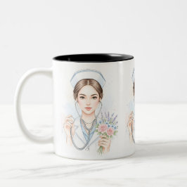 Caneca De Café Em Dois Tons Nurse Life – Gentle Strength