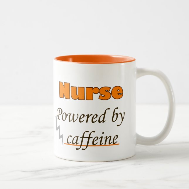 Caneca De Café Em Dois Tons Nurse Powered by caffeine (Direita)