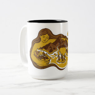 Caneca De Café Em Dois Tons Nusa Ina (Ilha Mãe)