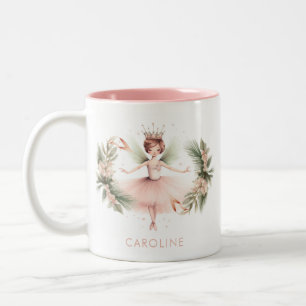 Caneca De Café Em Dois Tons Nutcracker Ballerina Balé Rosa