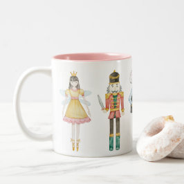 Caneca De Café Em Dois Tons Nutcracker Ballerina Pão-de-Natal Único