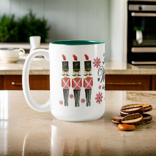 Caneca De Café Em Dois Tons Nutcracker Trio Winter Wonderland Script Snowflake