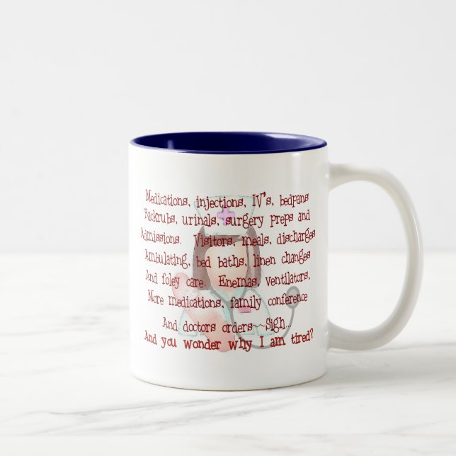 Caneca De Café Em Dois Tons Nutra presentes, "mim são" poema cansado (Direita)