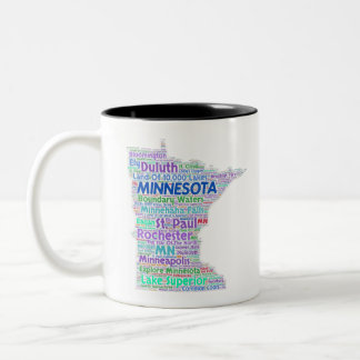 Caneca De Café Em Dois Tons Nuvem da palavra de Minnesota