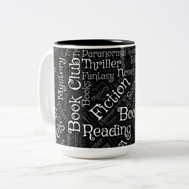Caneca De Café Em Dois Tons Nuvem de Palavras do Book Amplia (Frente Esquerda)