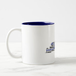 Caneca De Café Em Dois Tons Nuvem de Palavras KY (V1 Azul)