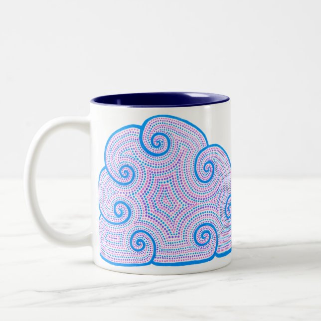 Caneca De Café Em Dois Tons Nuvens doidas - Caneta de lápis com padrão (Esquerda)