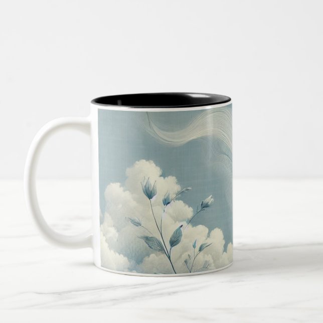 Caneca De Café Em Dois Tons Nuvens etéreas (Esquerda)