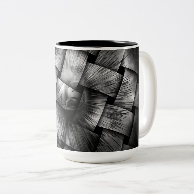 Caneca De Café Em Dois Tons Nuvens etéreas A-Síncronas (Frente Esquerda)
