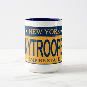 Caneca De Café Em Dois Tons NY TROOPER NY License Plate Mug