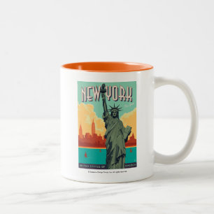 Caneca De Café Em Dois Tons NYC - Senhora Liberdade