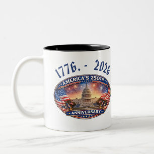 Caneca De Café Em Dois Tons O 250º aniversário da América