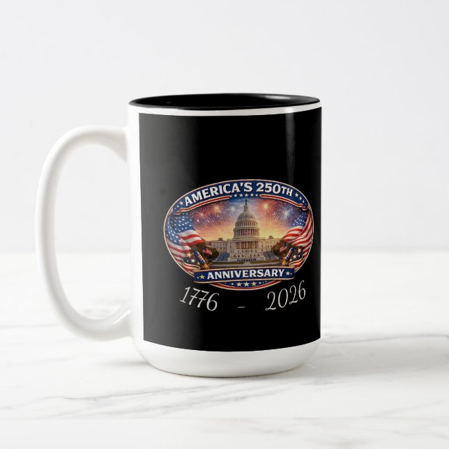 Caneca De Café Em Dois Tons O 250º aniversário da América (Esquerda)