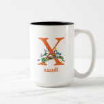 Caneca De Café Em Dois Tons O ABC do Dr. Seuss: Letra X - Laranja| Adicione Se<br><div class="desc">Este Dr. Seuss ABC: A design da letra X é o presente perfeito para um chá de fraldas ou para o primeiro ou segundo aniversário do seu filho.  Personalize este design adicionando o nome do seu filho ou alterando a cor de fundo do produto.</div>