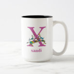 Caneca De Café Em Dois Tons O ABC do Dr. Seuss: Letra X - Roxo| Adicione Seu N<br><div class="desc">Este Dr. Seuss ABC: A design da letra X é o presente perfeito para um chá de fraldas ou para o primeiro ou segundo aniversário do seu filho.  Personalize este design adicionando o nome do seu filho ou alterando a cor de fundo do produto.</div>