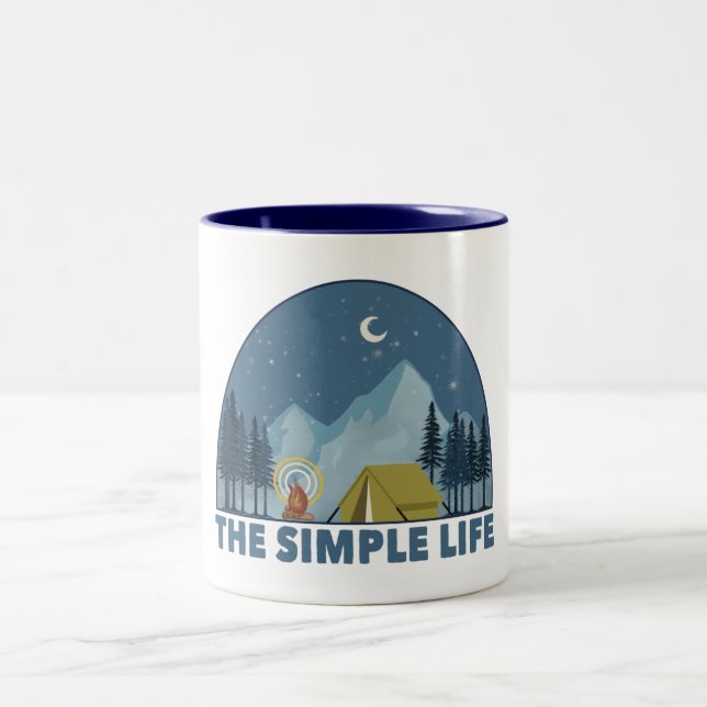 Caneca De Café Em Dois Tons O acampamento de vida simples (Centro)