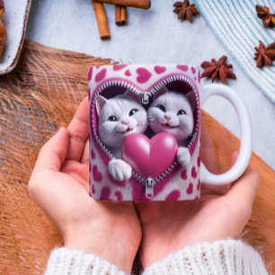 Caneca De Café Em Dois Tons O Amor Breve Aqui: Edição Do Dia de os namorados