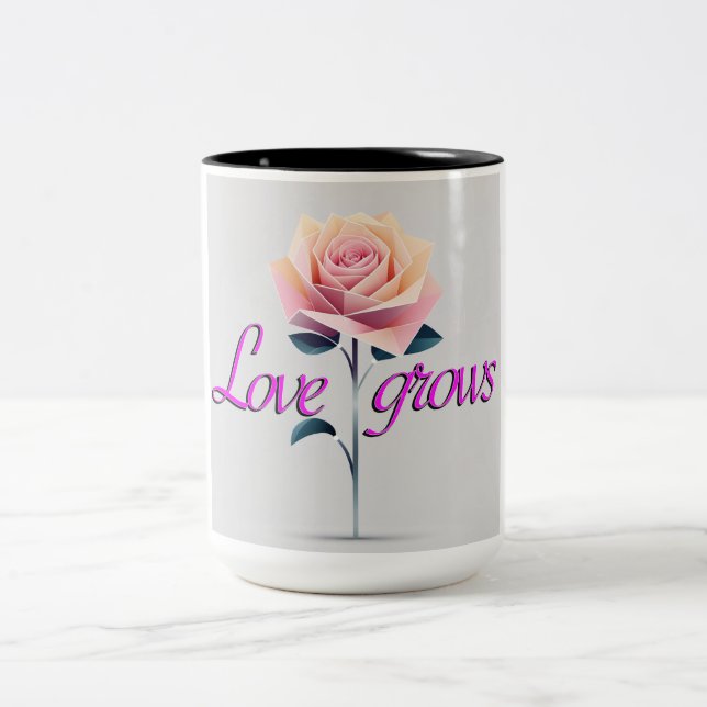Caneca De Café Em Dois Tons O amor cresce (Centro)