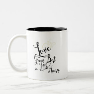 Caneca De Café Em Dois Tons O amor das citações cresce o melhor em casas