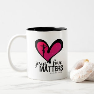 Caneca De Café Em Dois Tons O amor de Jesus é importante