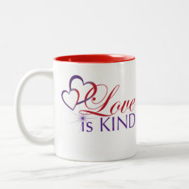 Caneca De Café Em Dois Tons O amor é Kind Mug — dois tons vermelhos