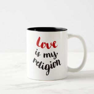Caneca De Café Em Dois Tons O amor é minha religião