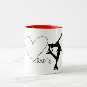 Caneca De Café Em Dois Tons O amor é patinagem artística, patinador da menin