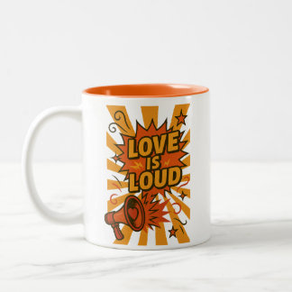 Caneca De Café Em Dois Tons O Amor é uma Afirmação Emocionante em Estilo de Qu