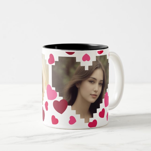 Caneca De Café Em Dois Tons O amor está ao redor  (Frente Esquerda)