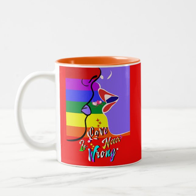 Caneca De Café Em Dois Tons O amor nunca é orgulho errado (Esquerda)