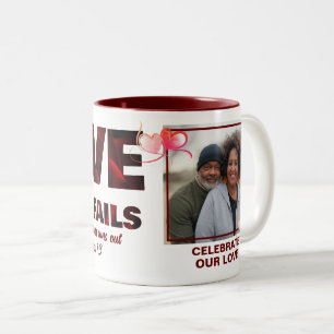 Caneca De Café Em Dois Tons O AMOR NUNCA FALHA A Foto Cristã