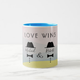Caneca De Café Em Dois Tons O Amor Vence Colorido Orgulho Gay