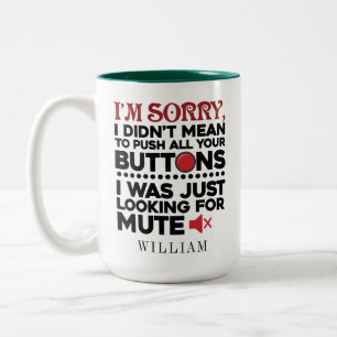 Caneca De Café Em Dois Tons O aniversário do pai não quis empurrar seus botões