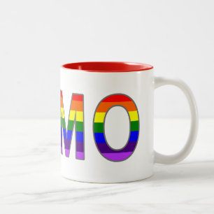 Caneca De Café Em Dois Tons O arco-íris alegre colorido colore o homo